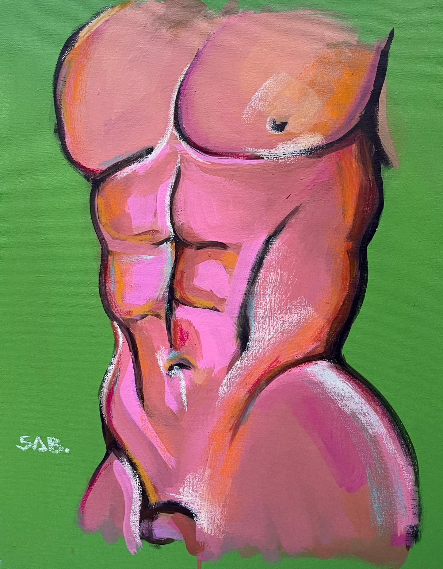 Male torso painting wall art