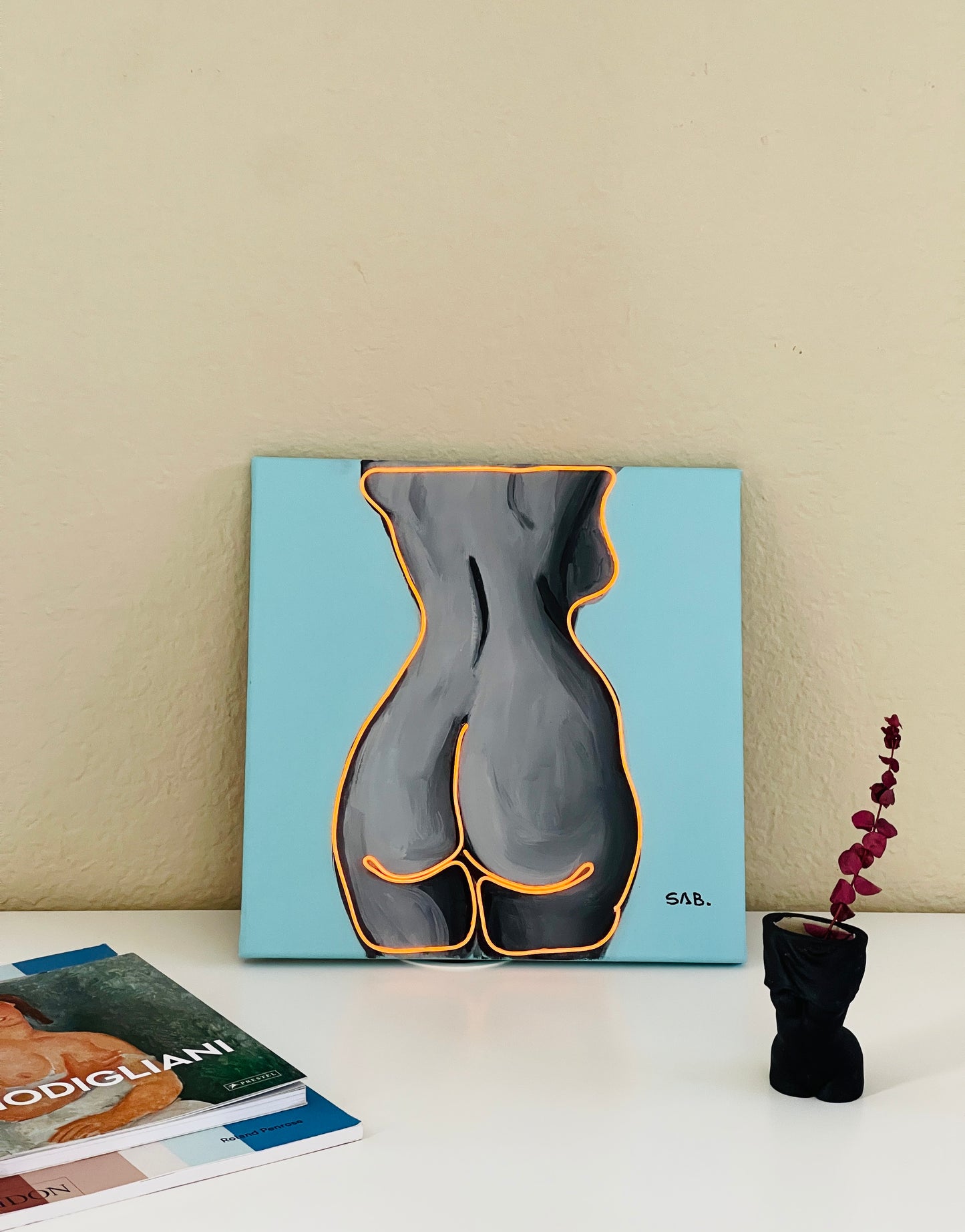 “Mel” 12x12 neon body painting