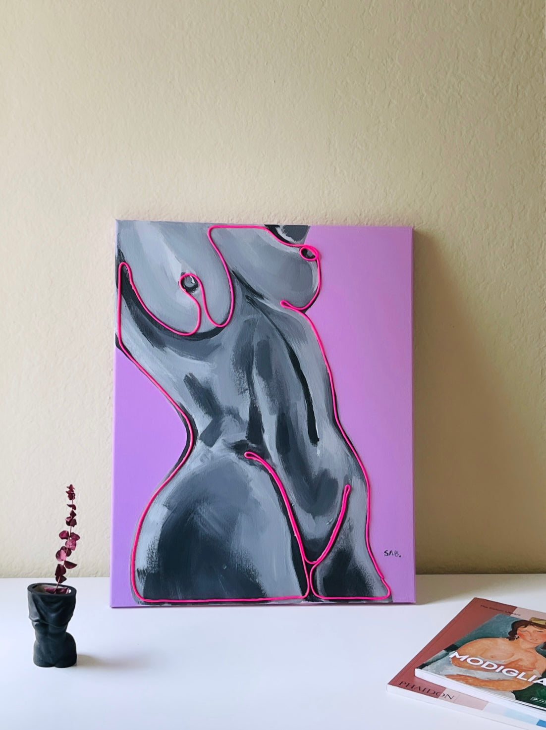 Star Neon Body acrylic painting 16x20