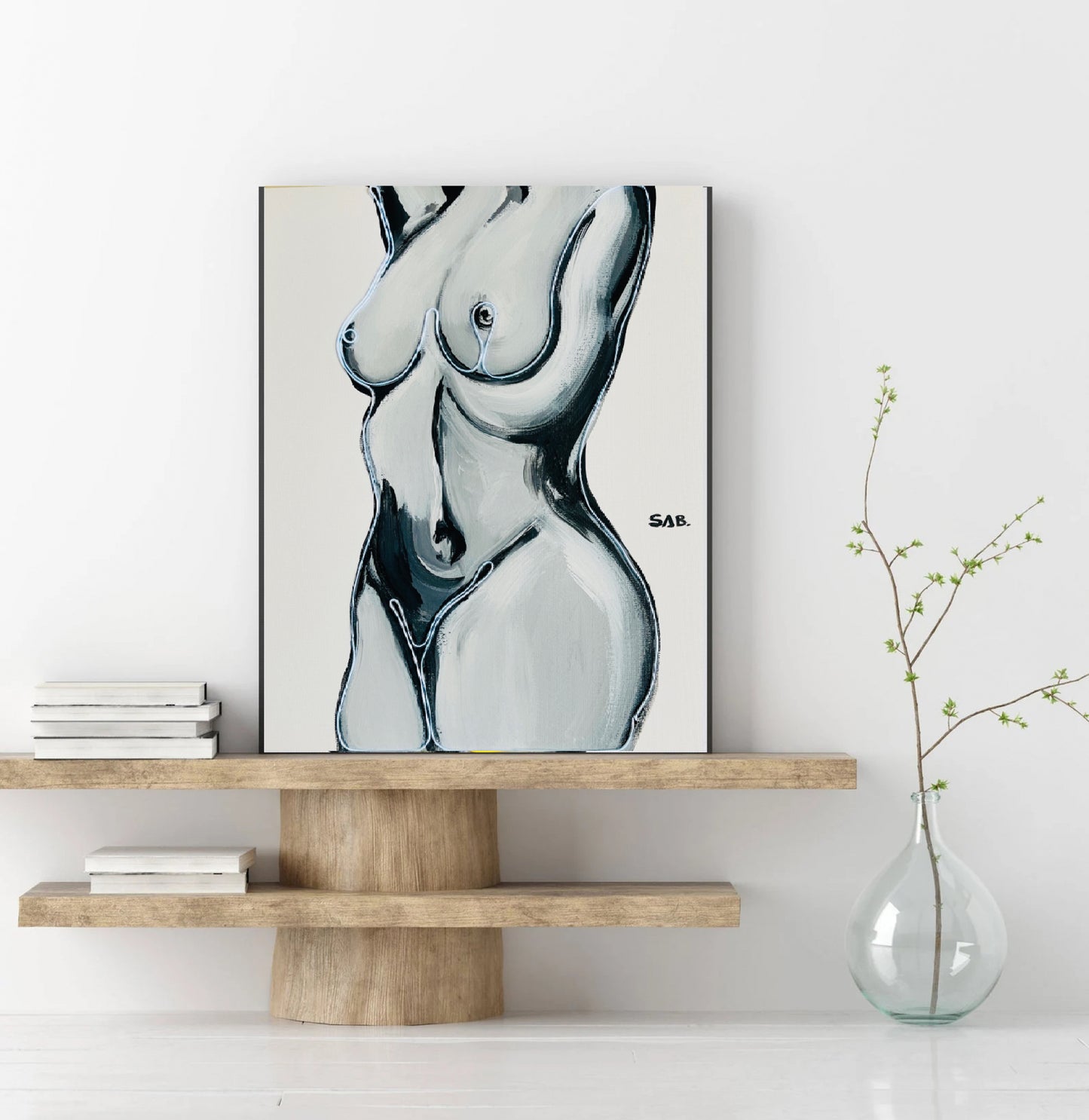 Neon body sign original painting 16x20 acrylic art