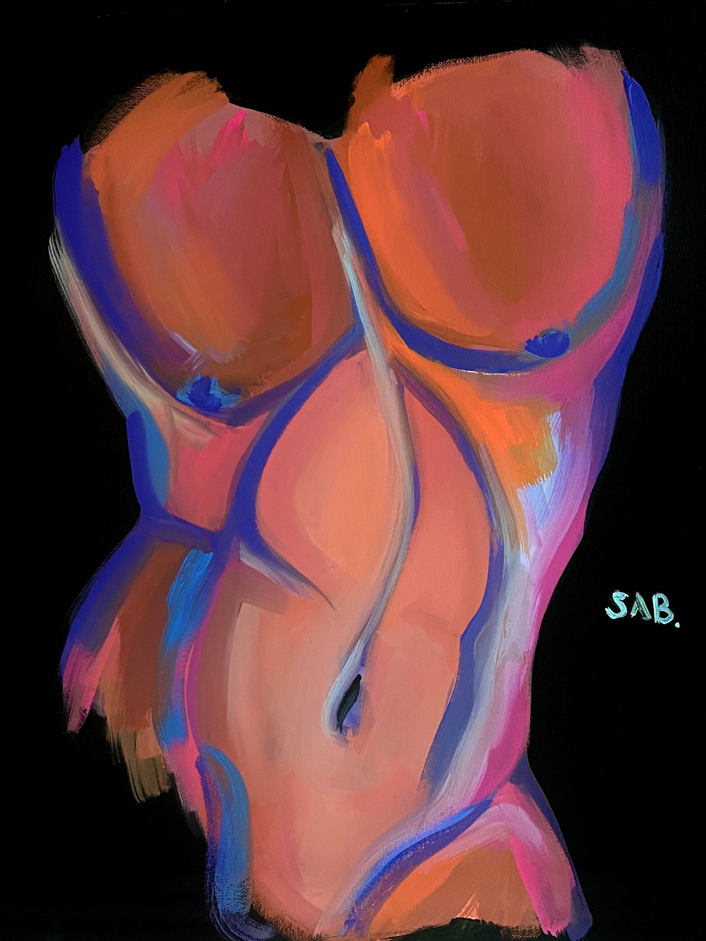 Bodies in Space Male torso Art print