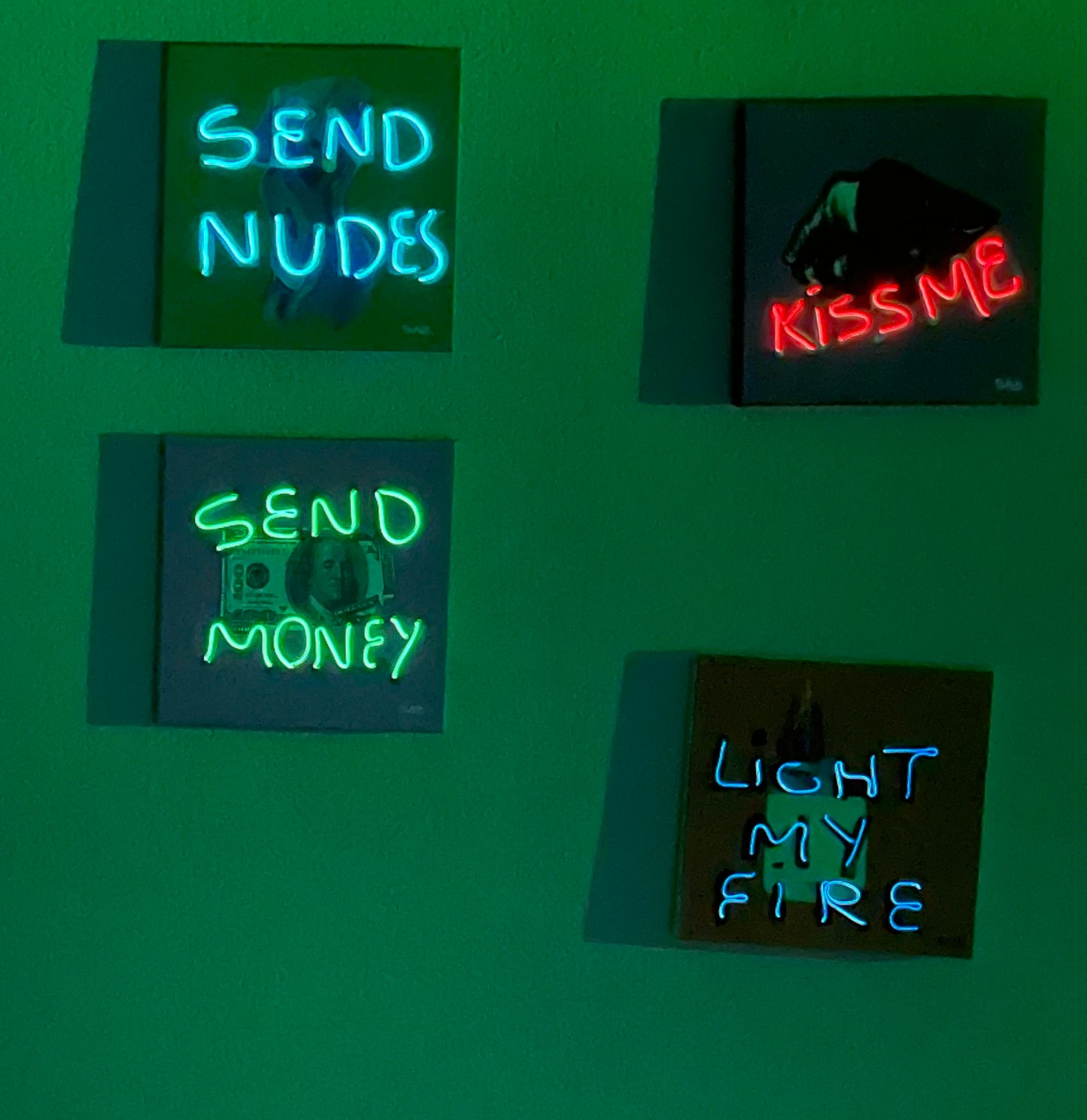 Kiss Me 12x12 Neon pop art sign painting