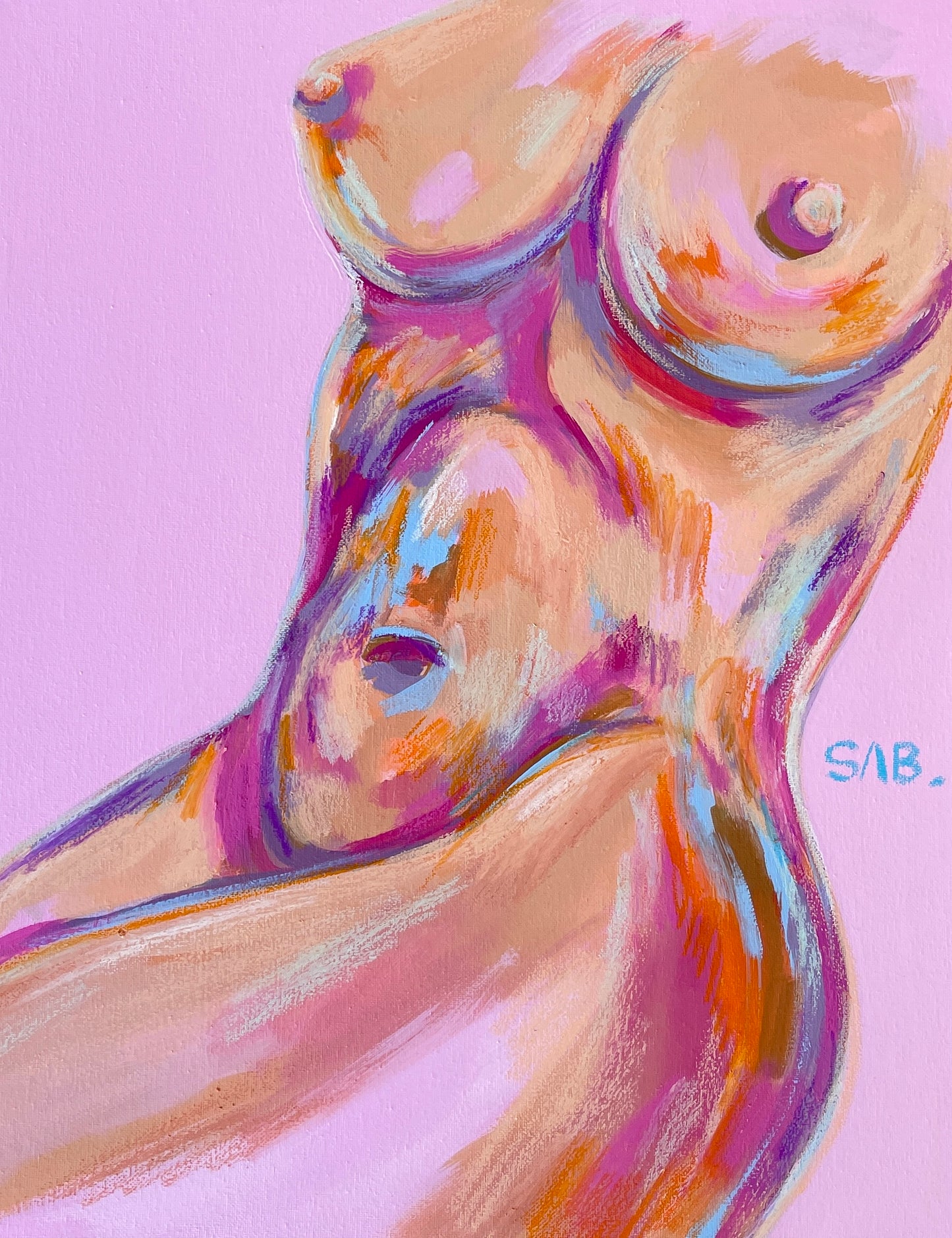 “O” figurative BODY PAINTING ART PRINT