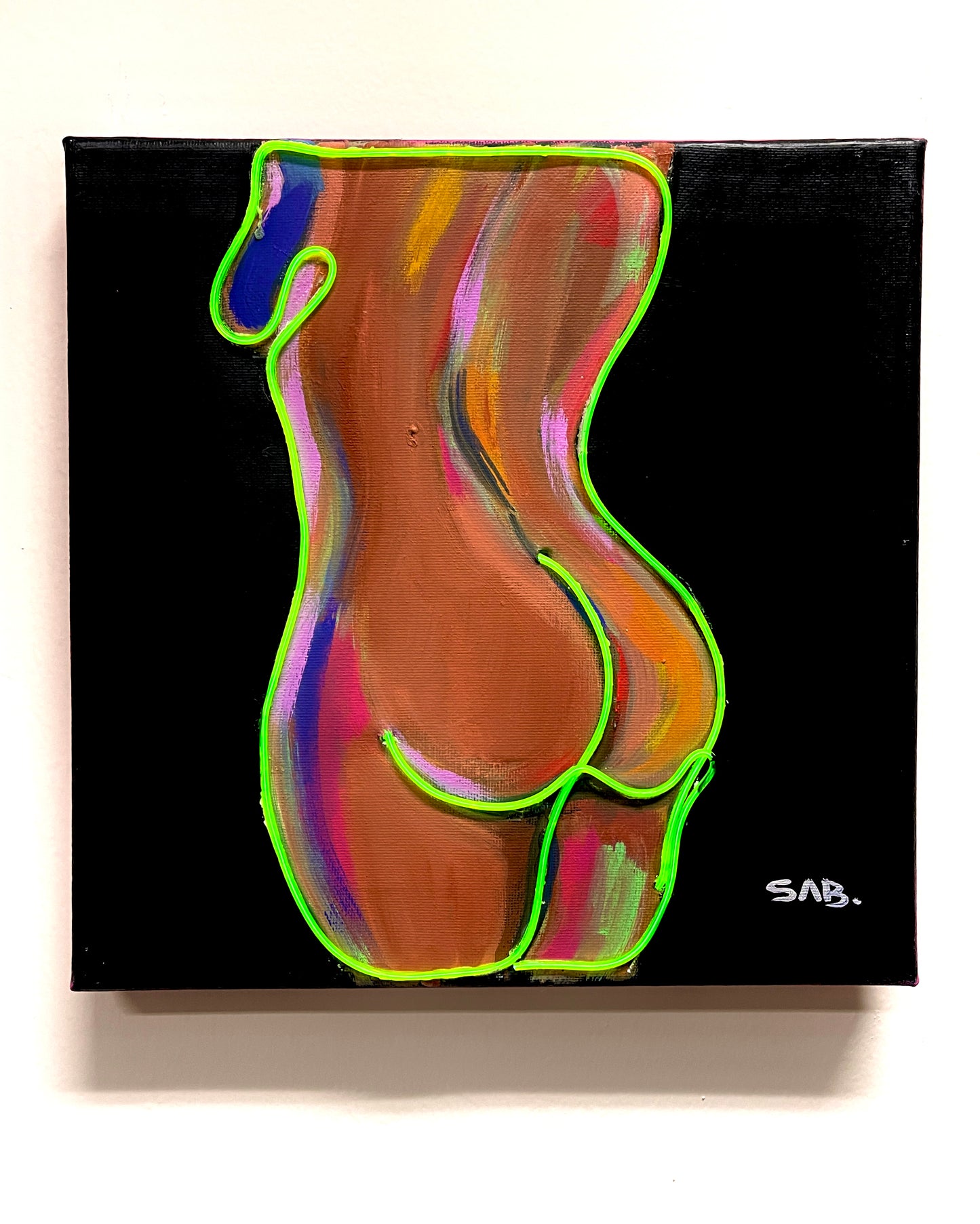 Mini booty neon sign painting