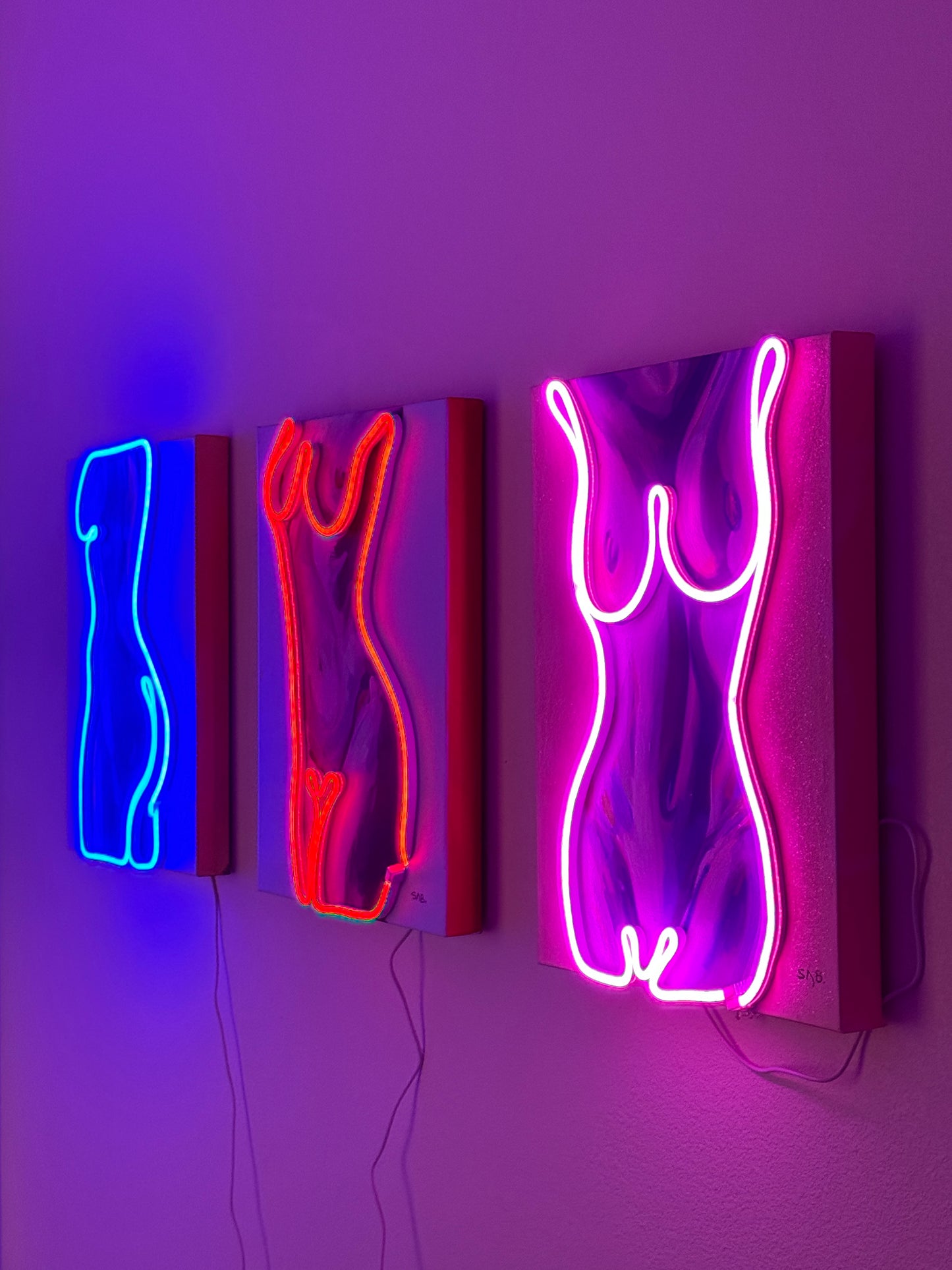 Neon Body Painting 14x17 canvas acrylic