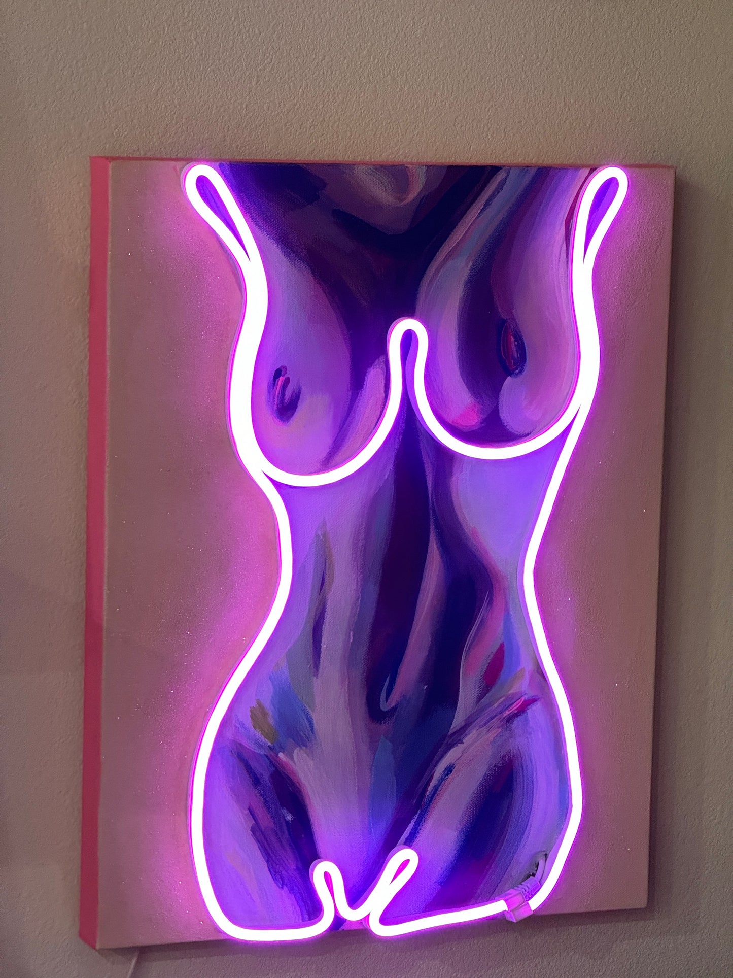 Neon Body Painting 14x17 canvas acrylic