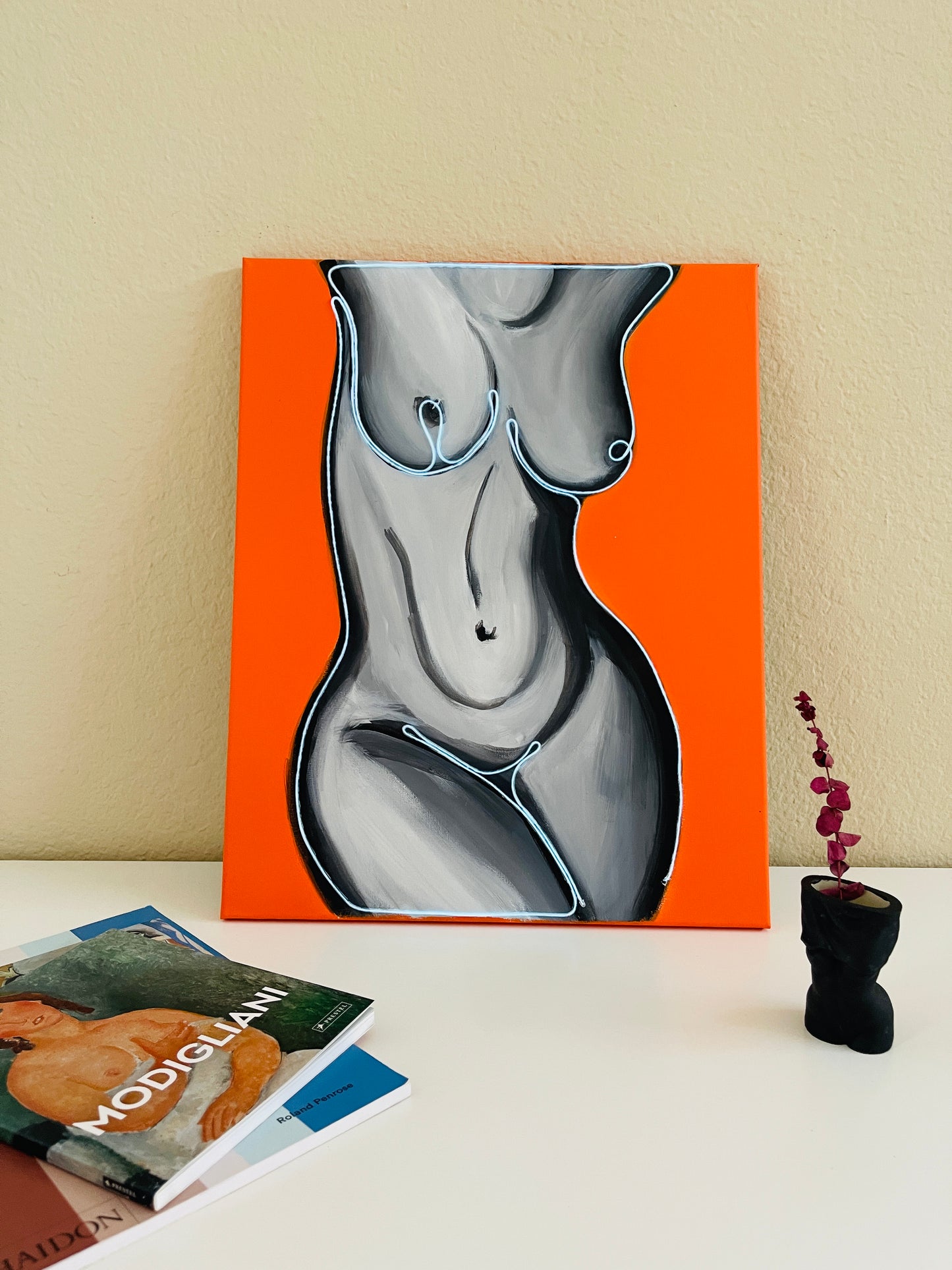 “Layla” 16x20 Neon Nude Body sign painting