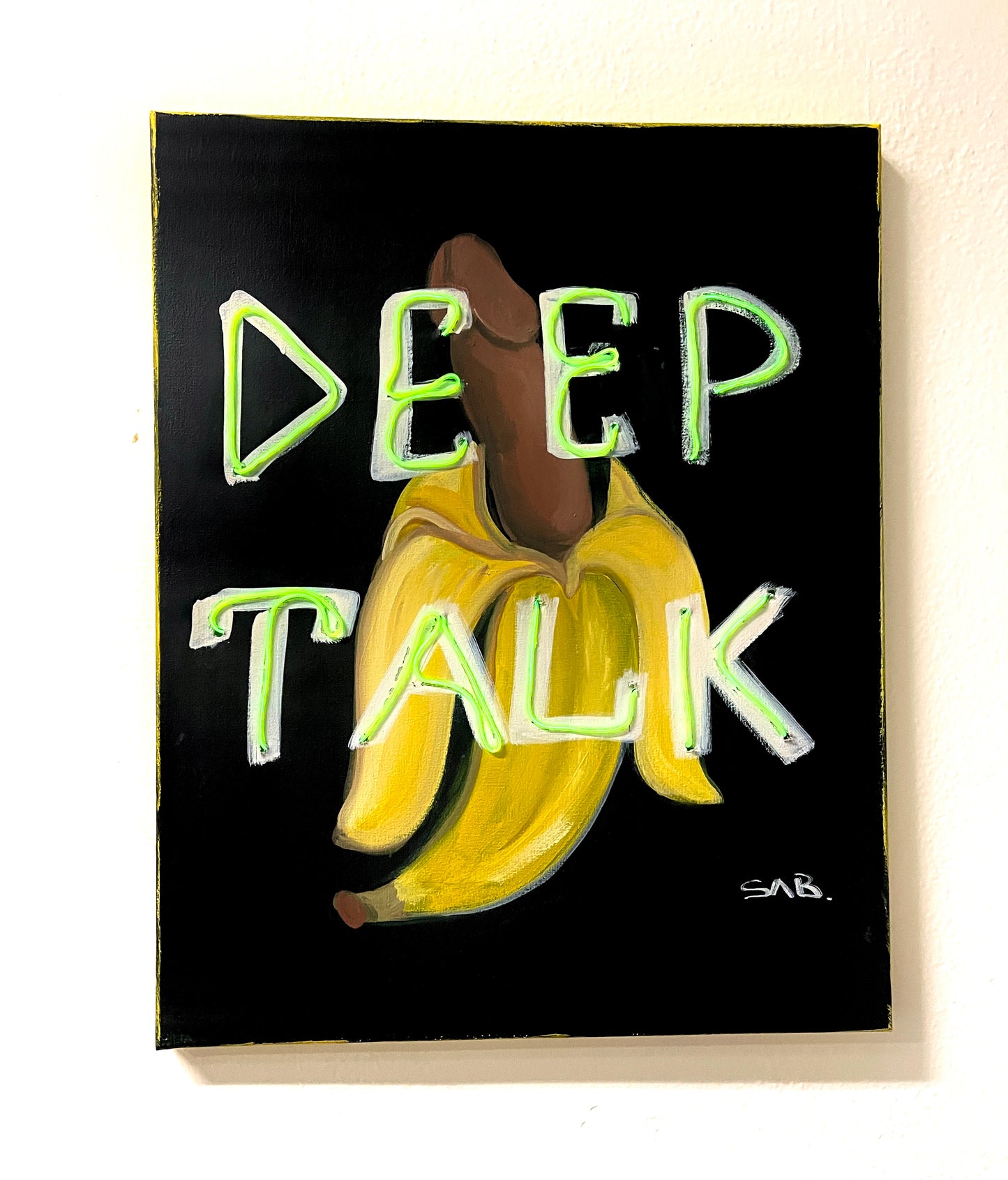 Deep Talk pop art neon sign