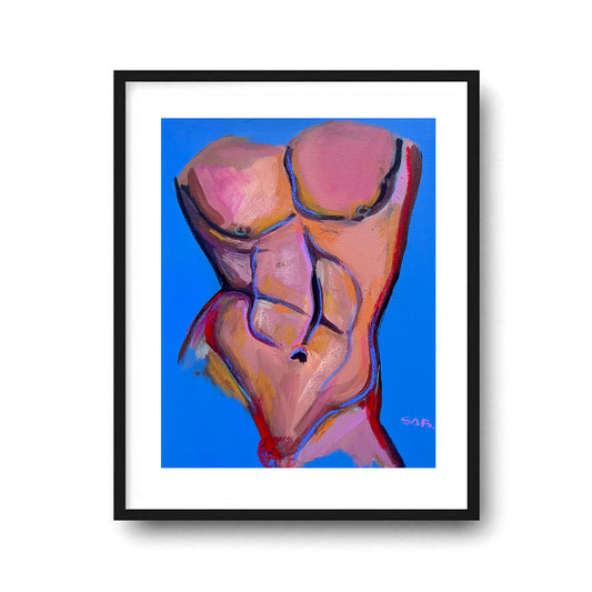 Male torso painting print