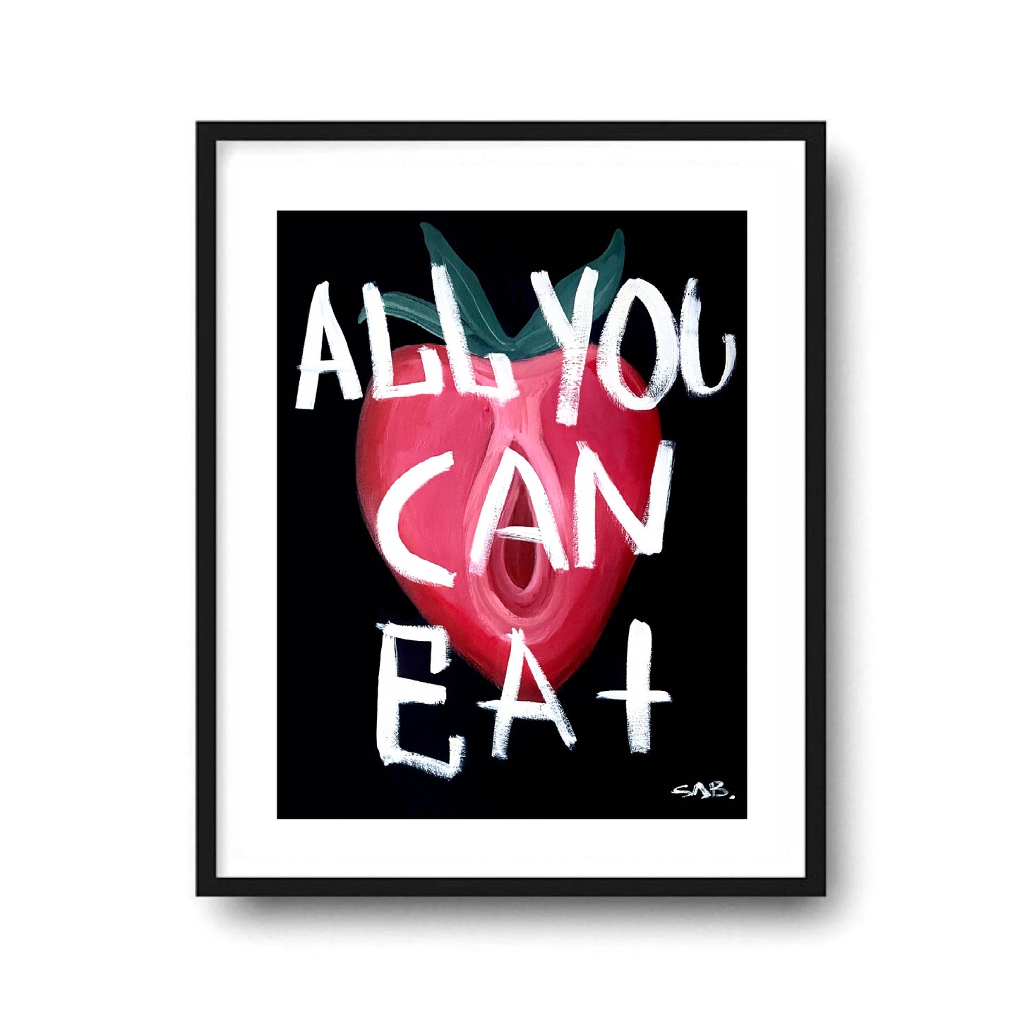 All you can eat fun abstract contemporary art print Lesbian theme