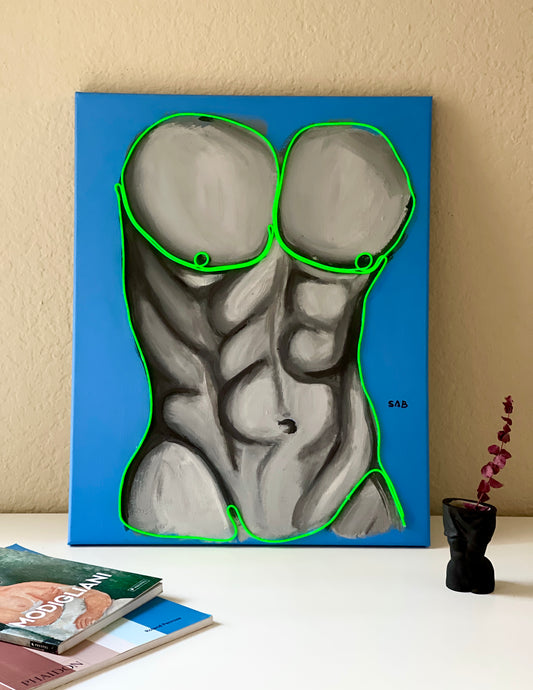 “Marcelo” Neon male body art 16x20