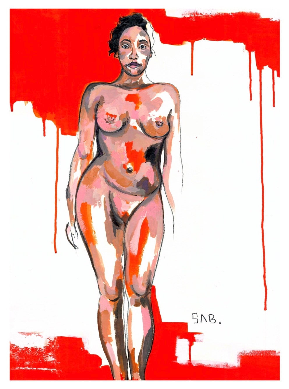 The Light of the Universe Print female body figurative art inspiring women bedroom art sexy female body nude art