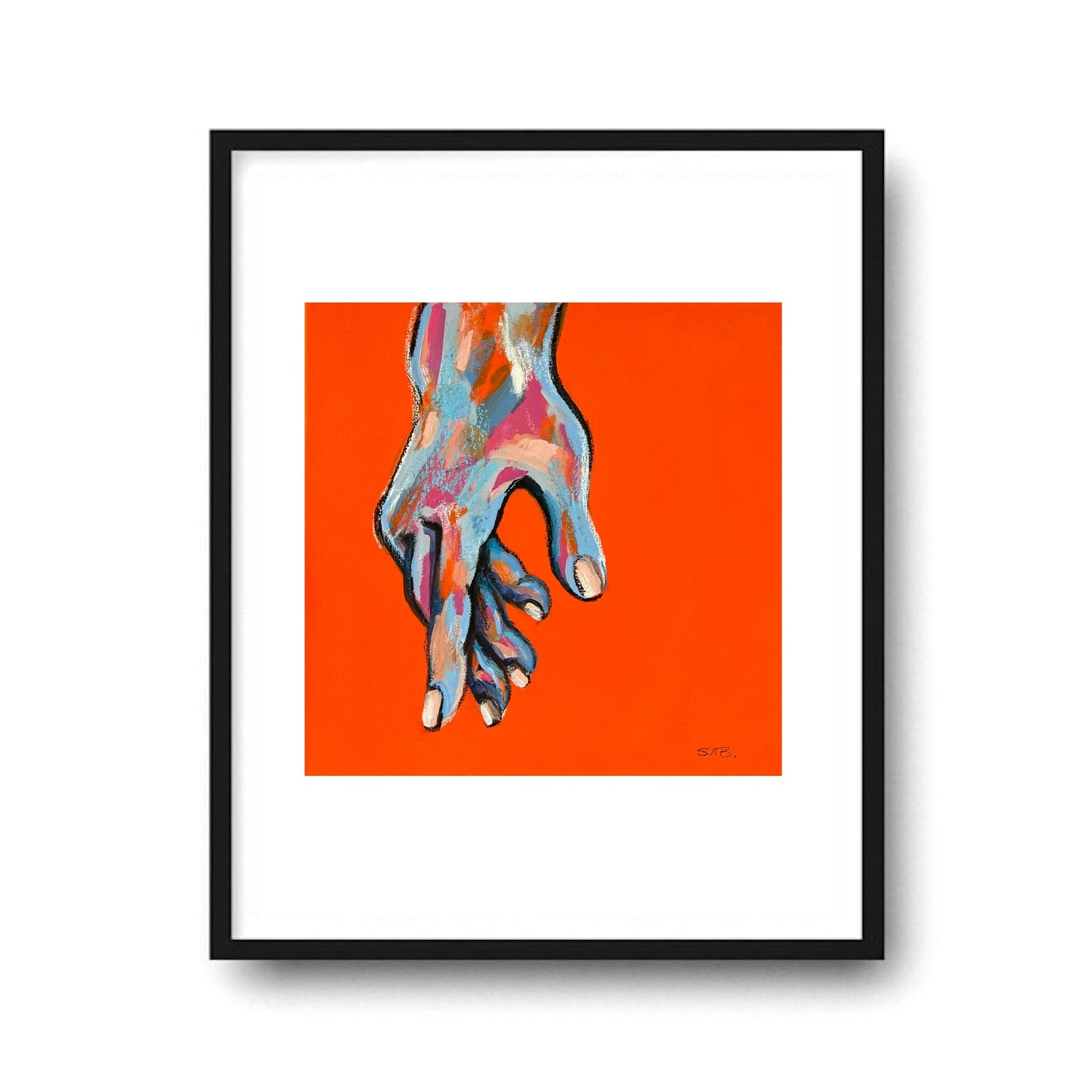 Abstract hand body painting wall decor original canvas 8x10 painting bright LGBTQ pride