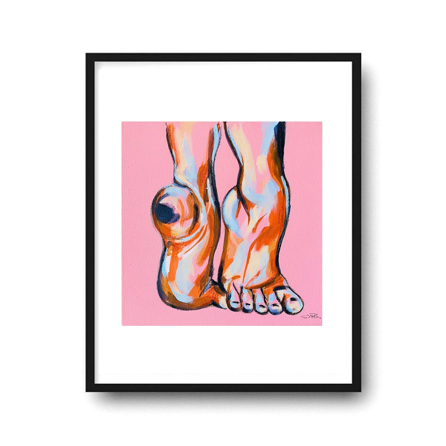 Acrylic mini painting stretched canvas 8x10 Modern Art print figurative art female nude decor lgbtq fine art feet