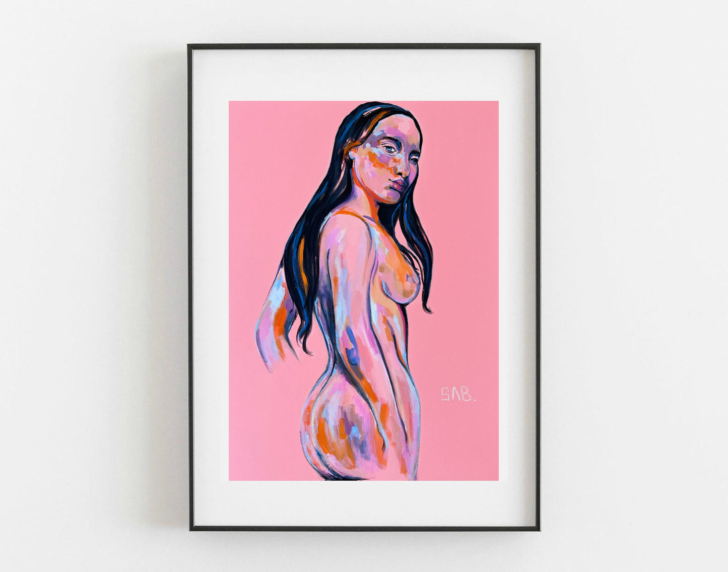 LESBIAN ART Fine Art print  abstract modern figurative wall painting original home deco nude sexy naked women wall hangings