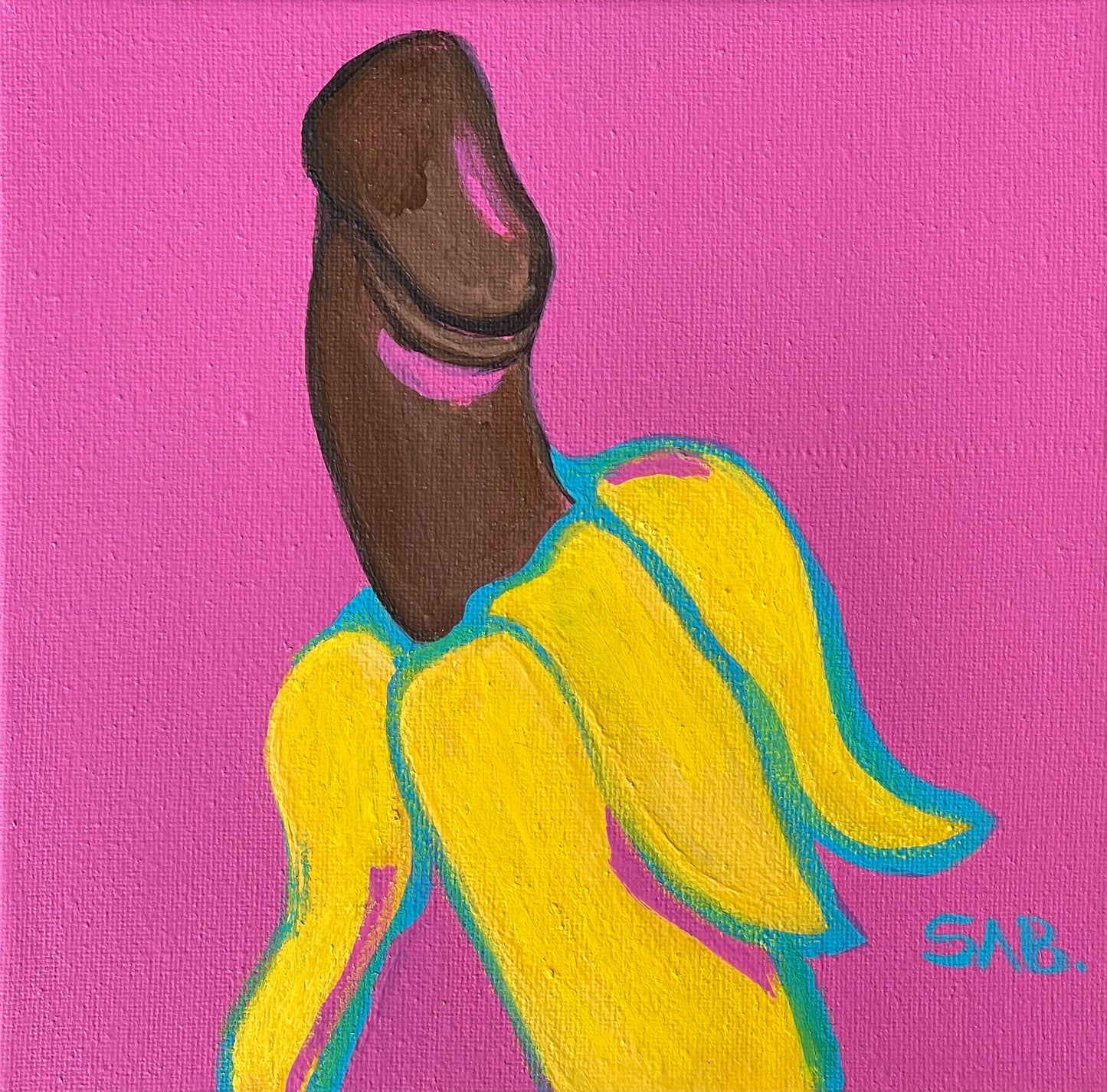 Pop Art mini acrylic paintings gay abstract penis pride modern fine art print 8x8 canvas dick art lgbtq gay men home decor sexy nude erotic