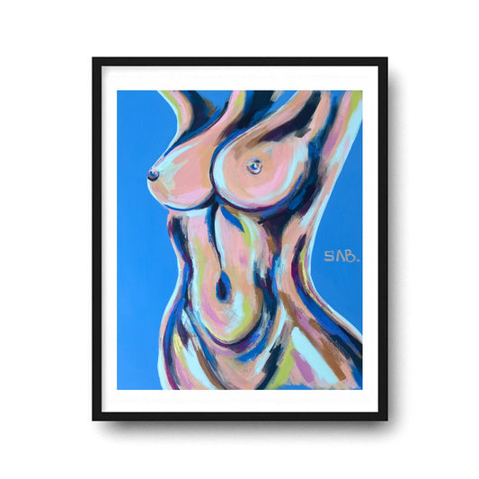 Female Figurative Nude sexy Colorful canvas painting art 30x40 naked LGBTQ pride rainbow feminist wall bedroom decor acrylic lesbian