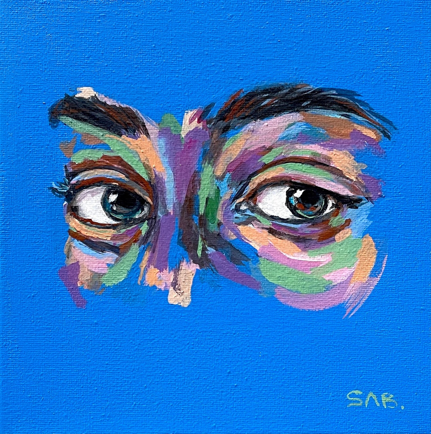 Pop art abstract EYE painting acrylic original home decor wall canvas art colorful feminist lesbian fine art print