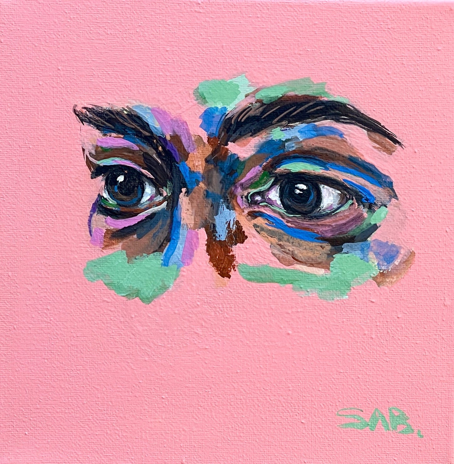 Abstract acrylic eye painting by SABtheartist